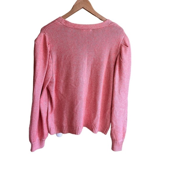 Candace Camerin Bure melon wool blend sweater cardigan L - Picture 4 of 8